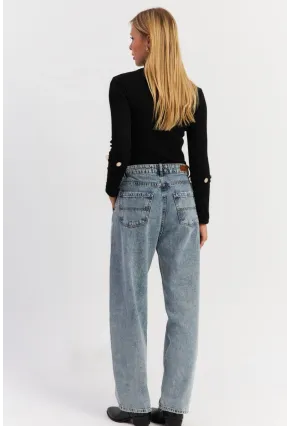 Kadın Buz Mavisi Baggy Pantolon AUR5