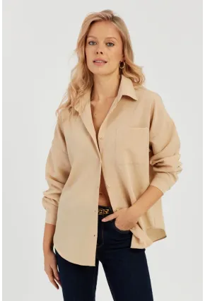 Kadın Camel Basic Gömlek ZER403