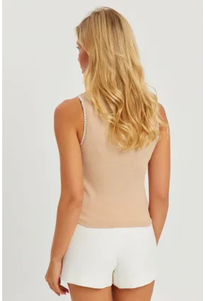 Kadın Camel Biyeli Kaşkorse Bluz AYD318