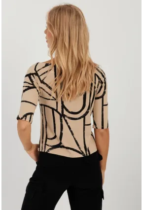 Kadın Camel Desenli Bluz AYD295