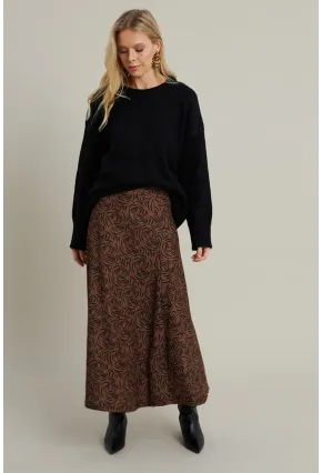 Kadın Camel Desenli Çan Etek MLON3007
