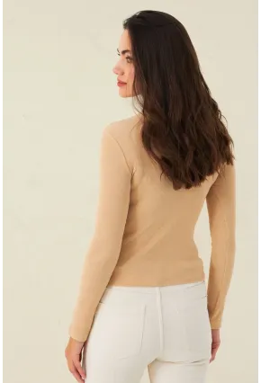 Kadın Camel Kaşkorse Basic Bluz AYD389