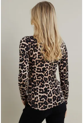 Kadın Camel-Siyah Desenli Bluz LPP1275