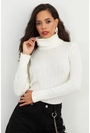 Kadın Ekru Balıkçı Kazak YV99