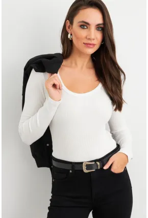 Kadın Ekru Basic Bluz AYD402