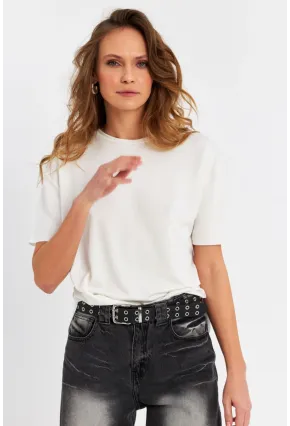 Kadın Ekru Basic Bluz RSP863