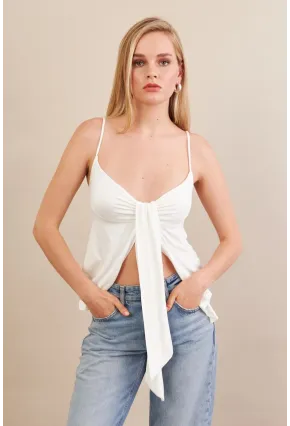 Kadın Ekru Büzgülü Asimetrik Bluz ZH172