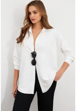 Kadın Ekru Gömlek Q1100