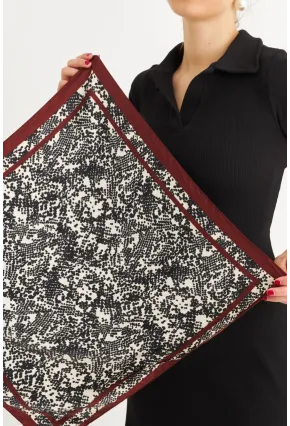 Kadın Ekru-Kahve Saten Fular FİR100