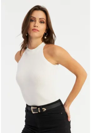 Kadın Ekru Kaşkorse Kolsuz Bluz Yİ1566