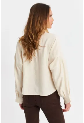 Kadın Ekru Kupra Gömlek SB3061