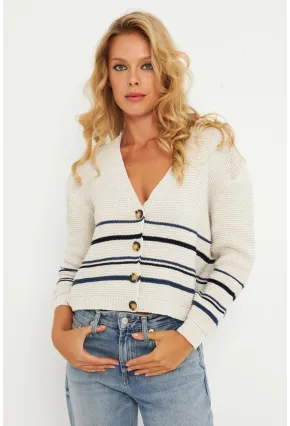 Kadın Ekru Triko Hırka MİW9571