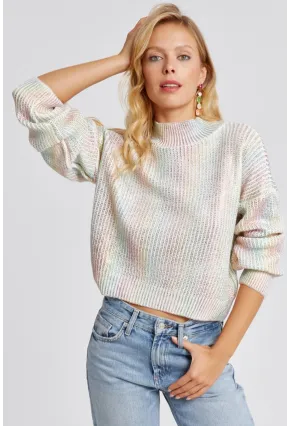 Kadın Ekru Varakli Triko Bluz SF2529