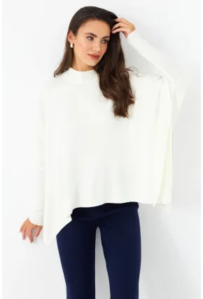 Kadın Ekru Yırtmaçlı Triko Bluz MSMT2262