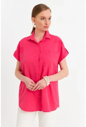 Kadın Fuşya Basic Gömlek MZER427