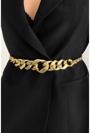 Kadın Gold Rengi Zincir Kemer BE629