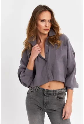 Kadın Gri Kupra Gömlek SB3061
