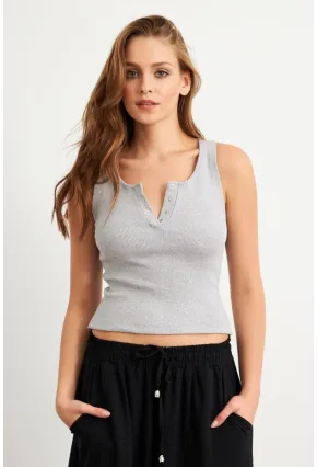 Kadın Gri Patlı Kaşkorse Bluz MK02