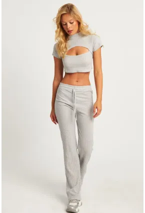 Kadın Gri Pencereli Takım XL2017