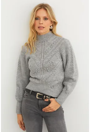 Kadın Gri Triko Kazak MAYD18