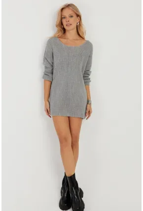 Kadın Gri Triko Kazak SMT223