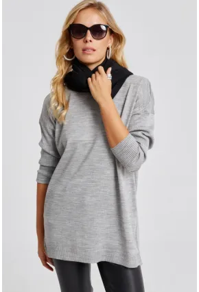 Kadın Gri Triko Tunik YV110