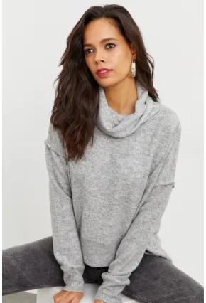 Kadın Gri Yumoş Sweatshirt İZ87