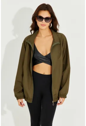 Kadın Haki Mevsimlik İnce Yağmurluk MEN2005