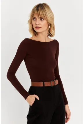 Kadın Kahverengi Bluz HOR13