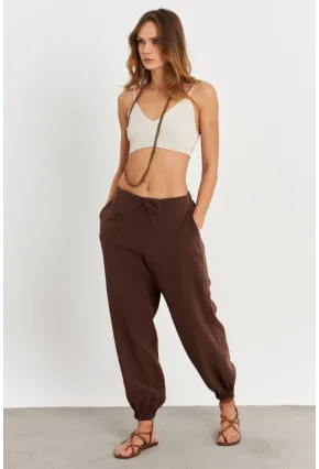 Kadın Kahverengi Kubra Şalvar Pantolon GÇ900