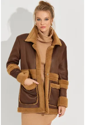 Kadın Kahverengi Nubuk Mont QRS8381