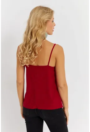 Kadın Kırmızı Dantelli Atlet AYD353