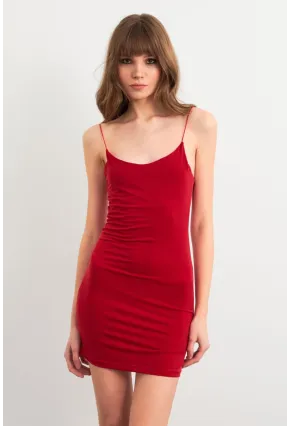 Kadın Kırmızı Desenli Maxi Elbise MEN2059