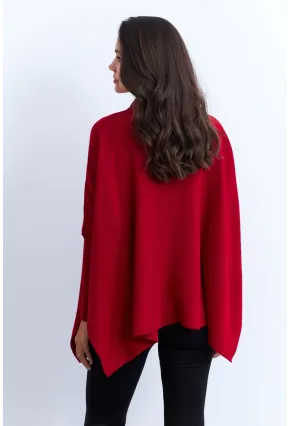 Kadın Kırmızı Yırtmaçlı Triko Bluz MSMT2262