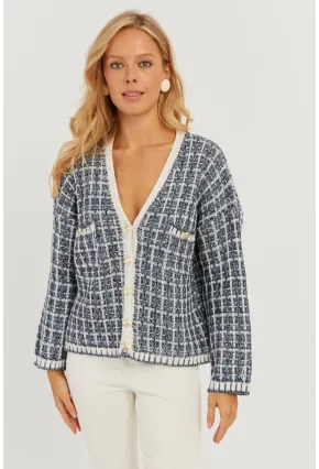 Kadın Lacivert Düğme Detaylı Hırka MİW4461