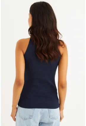 Kadın Lacivert Kaşkorse Kolsuz Bluz Yİ1566