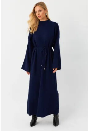 Kadın Lacivert Triko Maxi Elbise MTC3367
