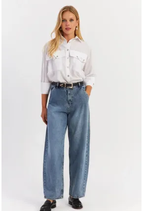 Kadın Mavi Baggy Pantolon AUR2