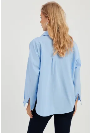 Kadın Mavi Basic Gömlek ZER403
