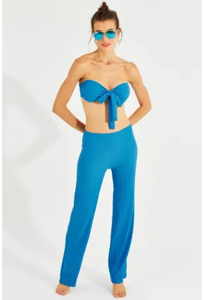 Kadın Mavi Büstiyerli Pantolon Takım YEL221225