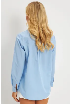 Kadın Mavi Taşlı Gömlek ZER404