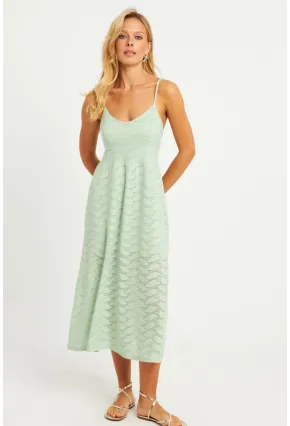 Kadın Mint Astarlı Brode Midi Elbise TW70102-90