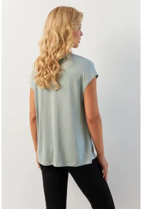 Kadın Mint Önü Düğümlü Bluz AYD348