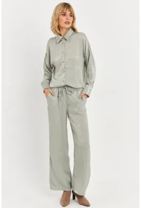 Kadın Mint Saten Pantolon MCAR1128