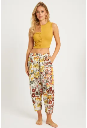 Kadın Multi Desenli Keten Şalvar Pantolon K1253