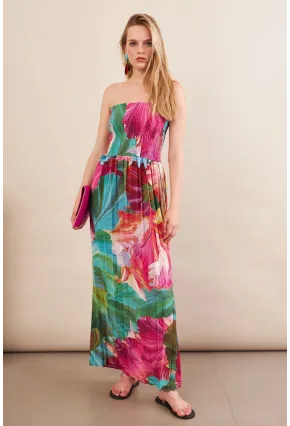 Kadın Multi Straplez Pilise Uzun Elbise MSİ100