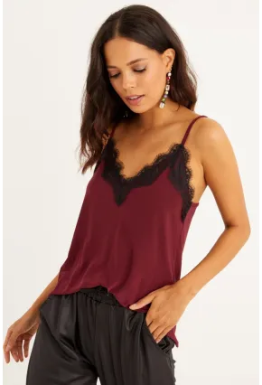 Kadın Mürdüm Dantelli Atlet LPP5008