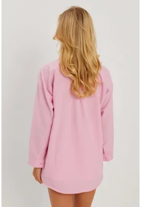 Kadın Pembe Gömlek Q987