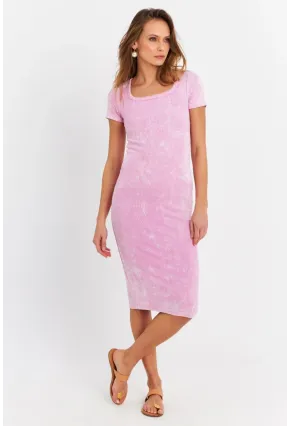 Kadın Pembe Kaşkorse Midi Elbise ALB200