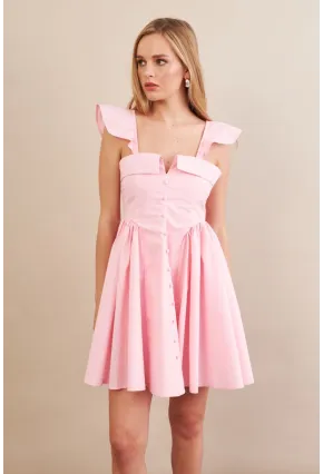 Kadın Pembe Midi Dokuma Elbise PSG1010